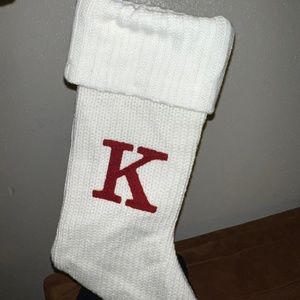 Christmas letter “K” stocking.